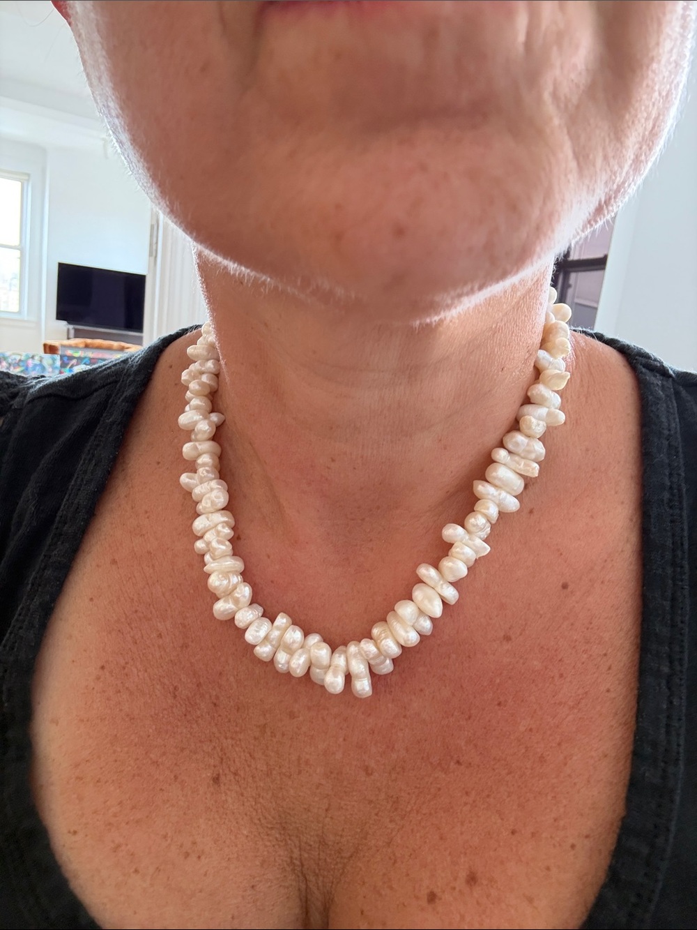 GORGEOUS baroque freshwater pearls with sterling clasp - Picture 3 of 4